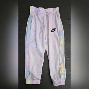 Nike Toddler Girls Light Purple Sweatpants With Rainbow Colors Size 3T